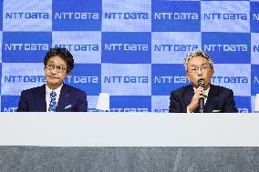 NTT DATA Group president change press conference